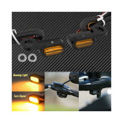 Motorcycle 12V LED Mini Turn Signals Indicators Running Light With E Mark For Harley Touring Street Glide 14-20 Softail - Turn Signal Light A