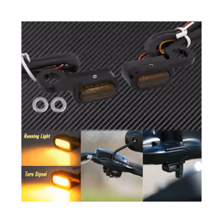 Motorcycle 12V LED Mini Turn Signals Indicators Running Light With E Mark For Harley Touring Street Glide 14-20 Softail - Tur ...