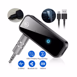 Car Bluetooth-compatible 5.0 Transmitter Receiver 2 in 1 USB Wireless Adapter 3.5mm Aux For Car Audio TV PC Headphones