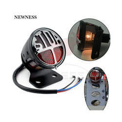 Tailight Motorcycle Tail Light Miller STOP Light For Custom Cafe Racer Bobber Chopper W/ License Plate Lamp