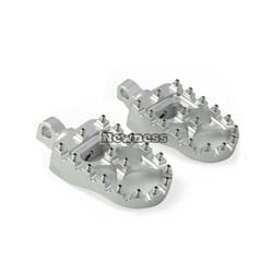 MX Foot Pegs Motorcycle Wide Fat Footpegs Bobber 360 Roating Rear Footrests For Harley Dyna Fatboy Sportster Iron 883 Street - Silver