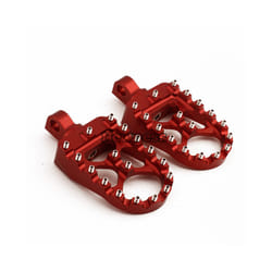 MX Foot Pegs Motorcycle Wide Fat Footpegs Bobber 360 Roating Rear Footrests For Harley Dyna Fatboy Sportster Iron 883 Street - Red