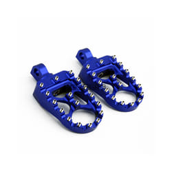 MX Foot Pegs Motorcycle Wide Fat Footpegs Bobber 360 Roating Rear Footrests For Harley Dyna Fatboy Sportster Iron 883 Street - Blue