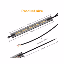 1Pc Universal LED Motorcycle Turn Signal Light & DRL Amber White Moto Flasher Ring Fork Strip Lamp Flashing blinker 12V
