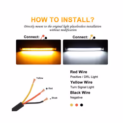 1Pc Universal LED Motorcycle Turn Signal Light & DRL Amber White Moto Flasher Ring Fork Strip Lamp Flashing blinker 12V