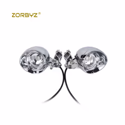 1 Set Motorcycle Chrome LED  Bullet Passing Spot Fog Light  With Roll Cage Guard Bar Tube Mount Bracket Clamp