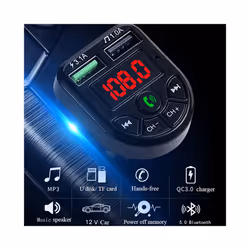New Bluetooth 5.0 FM Transmitter Car Kit MP3 Modulator Player Wireless Handsfree Audio Receiver 3.1A Dual USB Charger