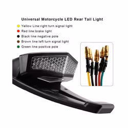 Universal Signal Lamp Taillights For Bobber Enduro Dirt Bike Motorcycle LED Rear Tail Turn Signals Brake Lights Stop Indicator - Black