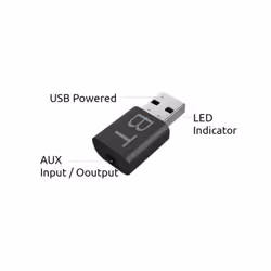 USB Bluetooth 5.0 Transmitter Receiver 5.0 + EDR Transmit/Receive Two-in-one Bluetooth 5.0 Adapter USB 3.5mm AUX Adapter