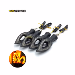 4Pcs Motorcycle Heart Shape Universal 12 LED Turn Signals Short Turn Signal Lights Indicator Blinkers Flashers Amber Color