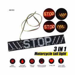 4LED Universal Motorcycle Stripe Stop Lamp Turning Left/right Waterproof Rear Tail Turn Signal License Plate Light DRL Lamp