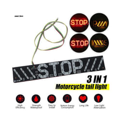 4LED Universal Motorcycle Stripe Stop Lamp Turning Left/right Waterproof Rear Tail Turn Signal License Plate Light DRL Lamp