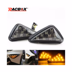 2pcs Motorcycle Led Turning Lamp Smoke Triangle Flush Mount LED Turn Signal Indicators Lights Amber Blinker Day Running