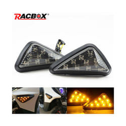 2pcs Motorcycle Led Turning Lamp Smoke Triangle Flush Mount LED Turn Signal Indicators Lights Amber Blinker Day Running