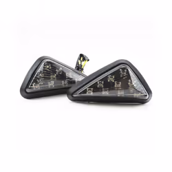 2pcs Motorcycle Led Turning Lamp Smoke Triangle Flush Mount LED Turn Signal Indicators Lights Amber Blinker Day Running