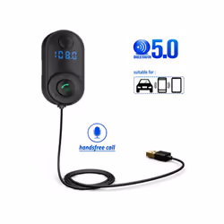 USB Car Bluetooth-compatible 5.0 Receiver Player Adapter Audio Converter LED Digital Display Handsfree Wireless Adapter
