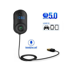 USB Car Bluetooth-compatible 5.0 Receiver Player Adapter Audio Converter LED Digital Display Handsfree Wireless Adapter