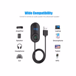 USB Car Bluetooth-compatible 5.0 Receiver Player Adapter Audio Converter LED Digital Display Handsfree Wireless Adapter