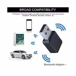 KN318 Bluetooth 5.1 Audio Receiver Dual Output AUX USB Stereo Car Hands-free Call Wireless Adapter Video Receiver Audio