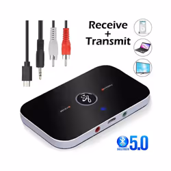 Bluetooth5.0 Audio Receiver Transmitter USB Dongle RCA 3.5mm AUX Jack Stereo Audio Player Wireless Adapter for Car PC TV