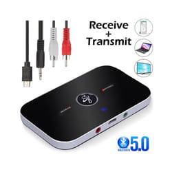 Bluetooth5.0 Audio Receiver Transmitter USB Dongle RCA 3.5mm AUX Jack Stereo Audio Player Wireless Adapter for Car PC TV