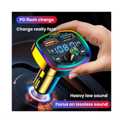 Car Bluetooth-compatible 5.0 FM Transmitter Wireless Handsfree Audio Receiver MP3 Player LED 3.1A Dual USB Fast Charger