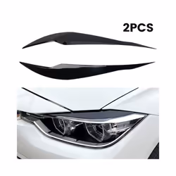 Pair For BMW 3 Series F30 F35 2013-2018 Headlight Cover Eyelid Gloss Black Headlight Eyebrow