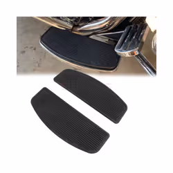 Motorcycle Black Floorboards Foot Pegs Footrest Pedals For Harley Touring Electra Glide Road King Softail Rubber Rider Insert