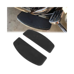 Motorcycle Black Floorboards Foot Pegs Footrest Pedals For Harley Touring Electra Glide Road King Softail Rubber Rider Insert