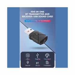 USB Bluetooth-compatible 5.2 Adapter Wireless Receiver Transmitter Sound Card 3.5 Aux Music Dongle for Car Speaker