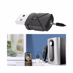 USB Bluetooth-compatible 5.2  Adapter Wireless Receiver Transmitter Sound Card 3.5 Aux Music Dongle for Car Speaker