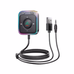Bluetooth-compatible 5.3 AUX Adapter Enhanced Wireless Receiver Dual Mics Audio Transmitter Noise Cancellation for Auto