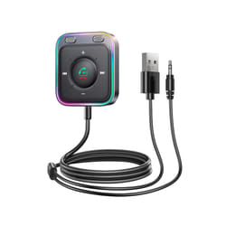 Bluetooth-compatible 5.3 AUX Adapter Enhanced Wireless Receiver Dual Mics Audio Transmitter Noise Cancellation for Auto