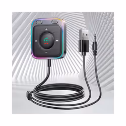 Bluetooth-compatible 5.3 AUX Adapter Enhanced Wireless Receiver Dual Mics Audio Transmitter Noise Cancellation for Auto