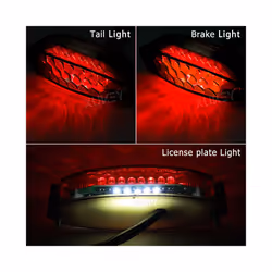 Universal 28-LED Smoked Rear Tail Light Brake Number License Plate Lamp Motorcycle ATV Quad Street Bike Off Road Lighting