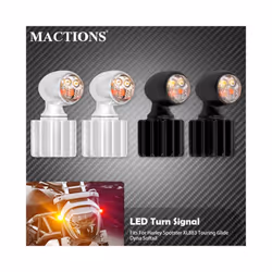 Motorcycle Turn Signal LED Mini Brake Light Front Rear Running Lamp Black/Chrome Universal For Harley Touring Softail Sportst ...