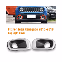 2pcs Fog Light Cover Bezels (LH+RH) For Jeep Renegade 2015-2018 Pair Fog Light Cover Bezel Bumper Lamp Front Car Accessory
