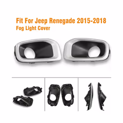 2pcs Fog Light Cover Bezels (LH+RH) For Jeep Renegade 2015-2018 Pair Fog Light Cover Bezel Bumper Lamp Front Car Accessory