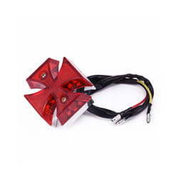 Rear License Motorcycle Tail Light Brake Running Cross LED Plate Distinctive Universal Quads ABS Choppers DC 12V Bike