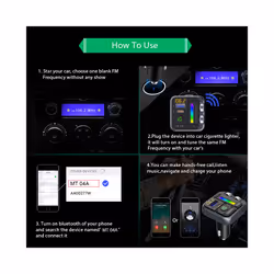 Car Bluetooth FM Transmitter Wireless Handsfree Audio Receiver MP3 player Car Radio Modulator 30W USB C Quick Charge Adapter