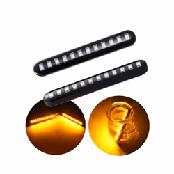 2Pcs 12 LED Moto Signal Lights Sequential Water Flowing Mini Strips Motorcycle Car Strips Led Turn Signal Flasher Lights