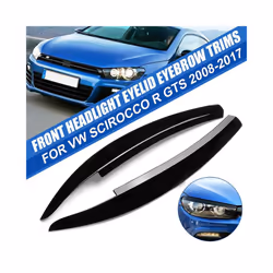 2x Front Headlights Eyebrow Eyelids Trim Stickers Cover For VW For VOLKSWAGEN Scirocco R GTS 2008-2017 Headlamp Eyebrow