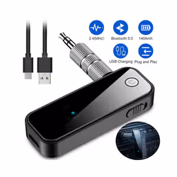 PIX-LINK B46 USB Wireless Bluetooth-Compatible 5.0 Car Cell Phone Audio Transmitter Receiver Adapter 3.5mm Aux Car Converter