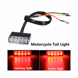 12V Mini 5 LED Motorcycle Scooter ATV Bike Red Rear Tail Stop Brake Light Lamp