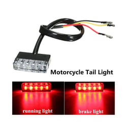 12V Mini 5 LED Motorcycle Scooter ATV Bike Red Rear Tail Stop Brake Light Lamp