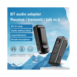 2 in 1 Wireless Audio Adapter 3.5mm AUX BT 5.3 Transmitter Receiver Adapter for TV/Headphone/Speakers/Car Stereo/Home Stereo