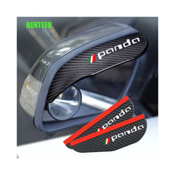 2Pcs Carbon Fiber Rearview Mirror Eyebrow Cover Sticker For Fiat Panda