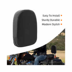 Motorcycle Backrest Sissy Bar Rear Pad Leather Black Cushion Universal For Harley Yamaha Honda Suzuki Kawasaki Chopper Cruise ...