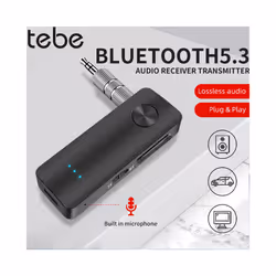 Tebe 2 IN 1 Aux Bluetooth 5.3 Audio Receiver Transmitter Wireless Audio Music Adapter With Clip Handsfree Car Kit For TV