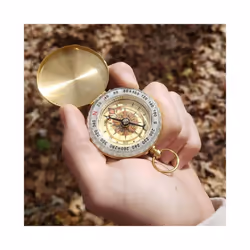 Pure Copper Compass Vintage Watch Compass Luminous Pocket Compass for Ountaineering Camping Hiking Retro Flip Outdoor Tool